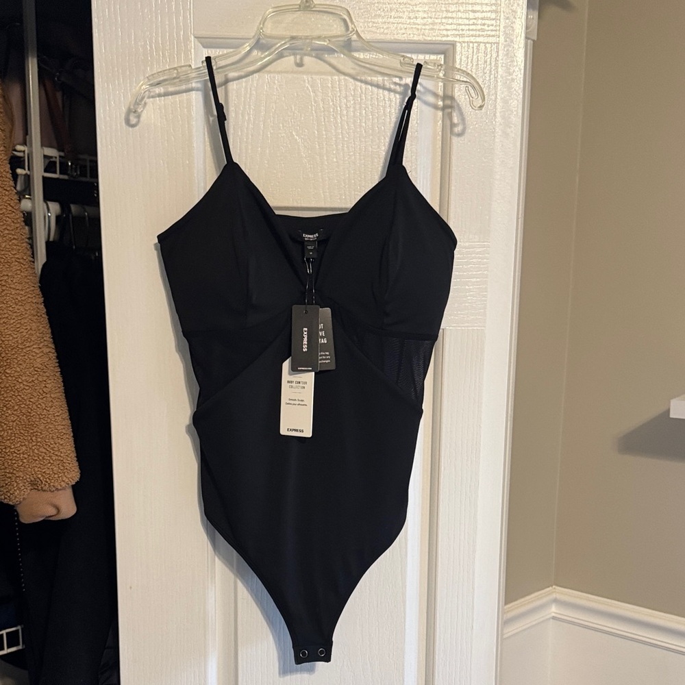 Express Black Spaghetti Strap Bodysuit